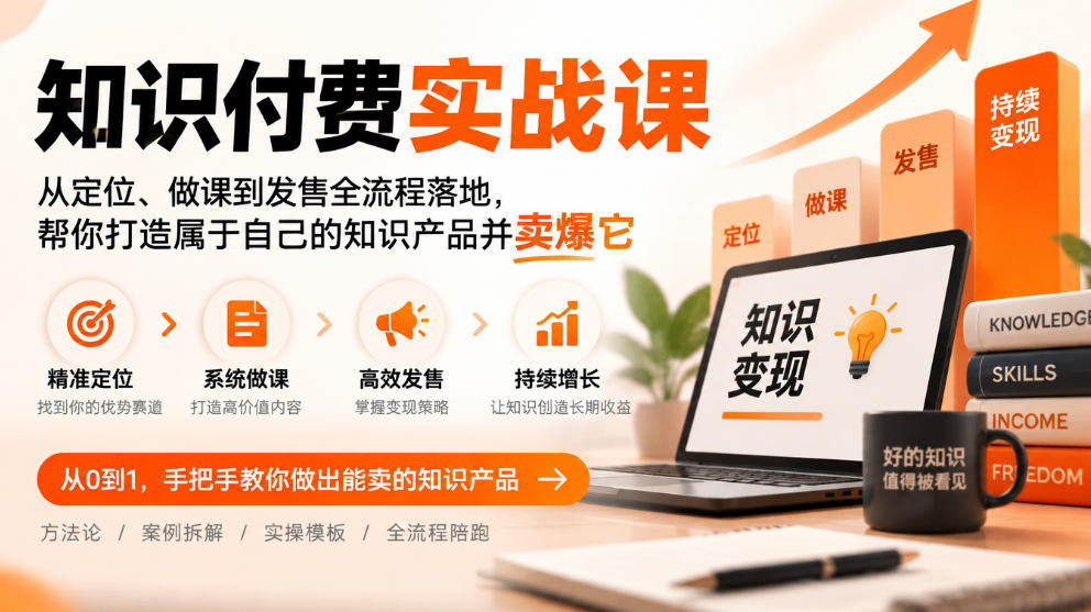 知识付费实战课：从定位、做课到发售全流程落地，帮你打造属于自己的知识产品并卖爆它-宣源知识学堂