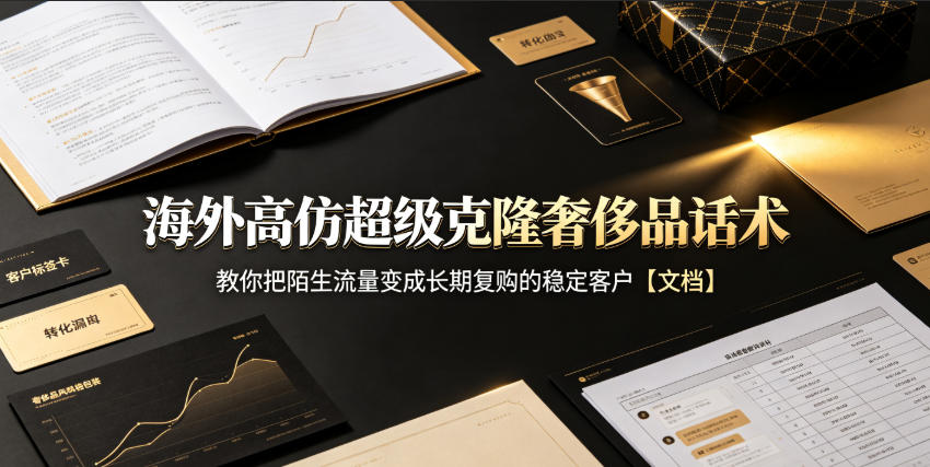 海外高仿超级克隆奢侈品话术，教你把陌生流量变成长期复购的稳定客户【文档】-宣源知识学堂