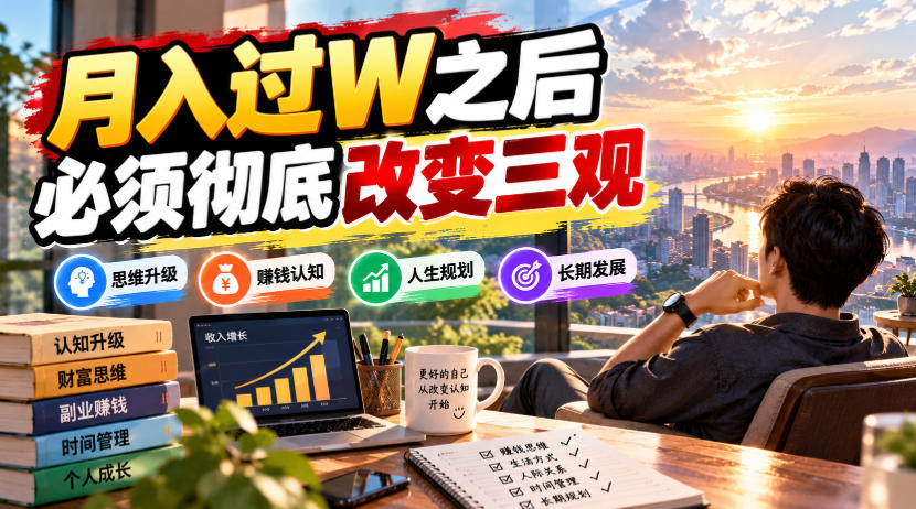 某公众号付费文章：月入过W之后，必须彻底改变三观-宣源知识学堂