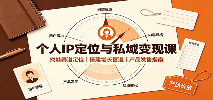 个人IP定位与私域变现课:找准赛道定位,搭建增长管道,产品发售指南-宣源知识学堂