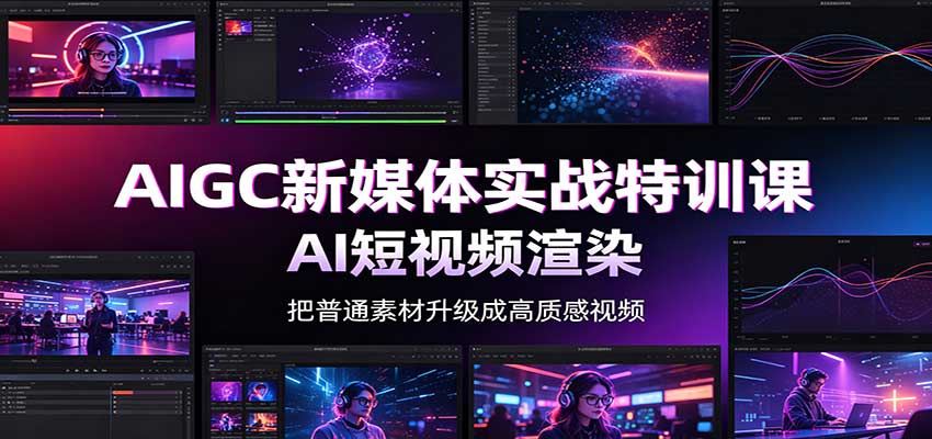 AIGC新媒体实战特训课:工具入门实操,AI短视频渲染,数字人商业视频制作-宣源知识学堂