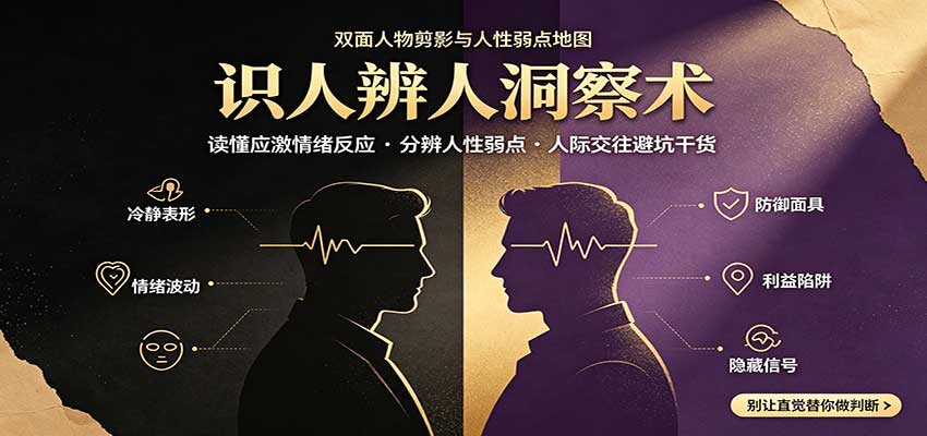 识人辨人终极心法：读懂应激情绪反应，分辨人性弱点，人际交往避坑干货-宣源知识学堂