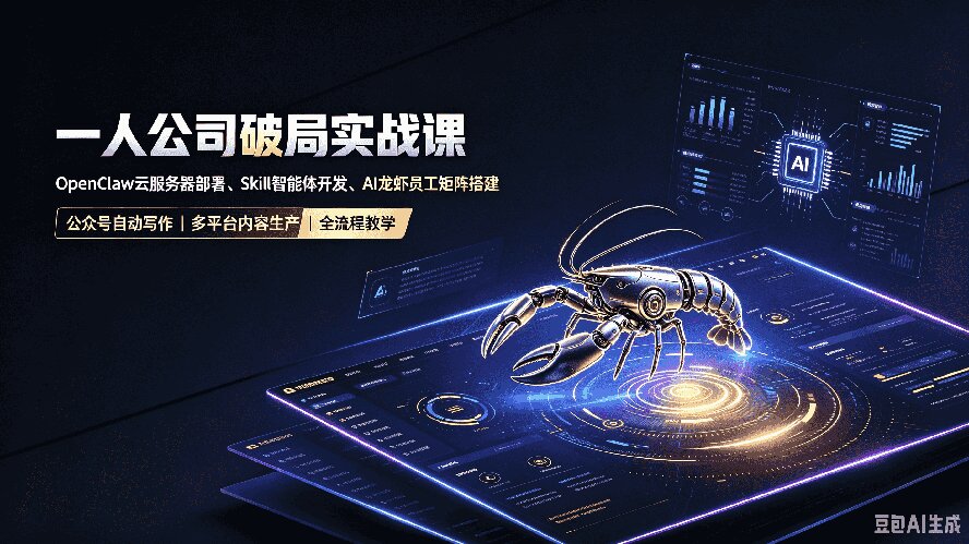 一人公司破局实战课｜OpenClaw云服务器部署、Skill智能体开发、AI龙虾员工矩阵搭建，公众号自动写作与多平台内容…-宣源知识学堂