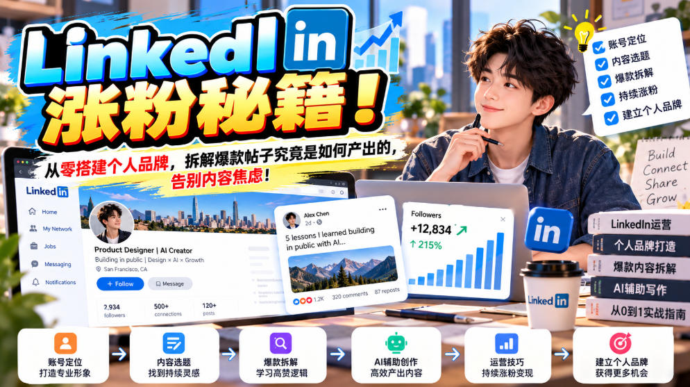LinkedIn涨粉秘籍！从零搭建个人品牌，拆解爆款帖子究竟是如何产出的，告别内容焦虑！【原创双语字幕】-宣源知识学堂