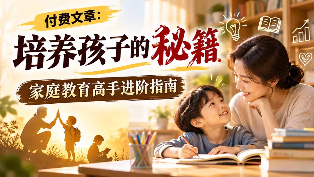 付费文章：培养孩子的秘籍，家庭教育高手进阶指南-宣源知识学堂