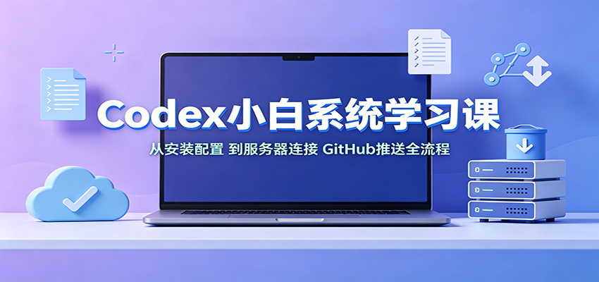 Codex小白系统学习课:小从安装配置,到服务器连接、GitHub推送全流程-宣源知识学堂