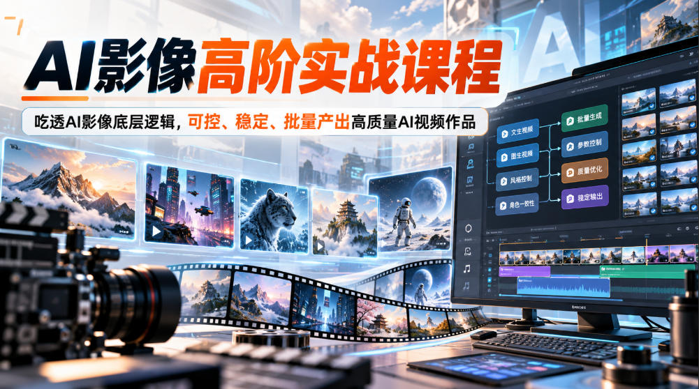 AI影像高阶实战课程，吃透AI影像底层逻辑，可控、稳定、批量产出高质量AI视频作品-宣源知识学堂