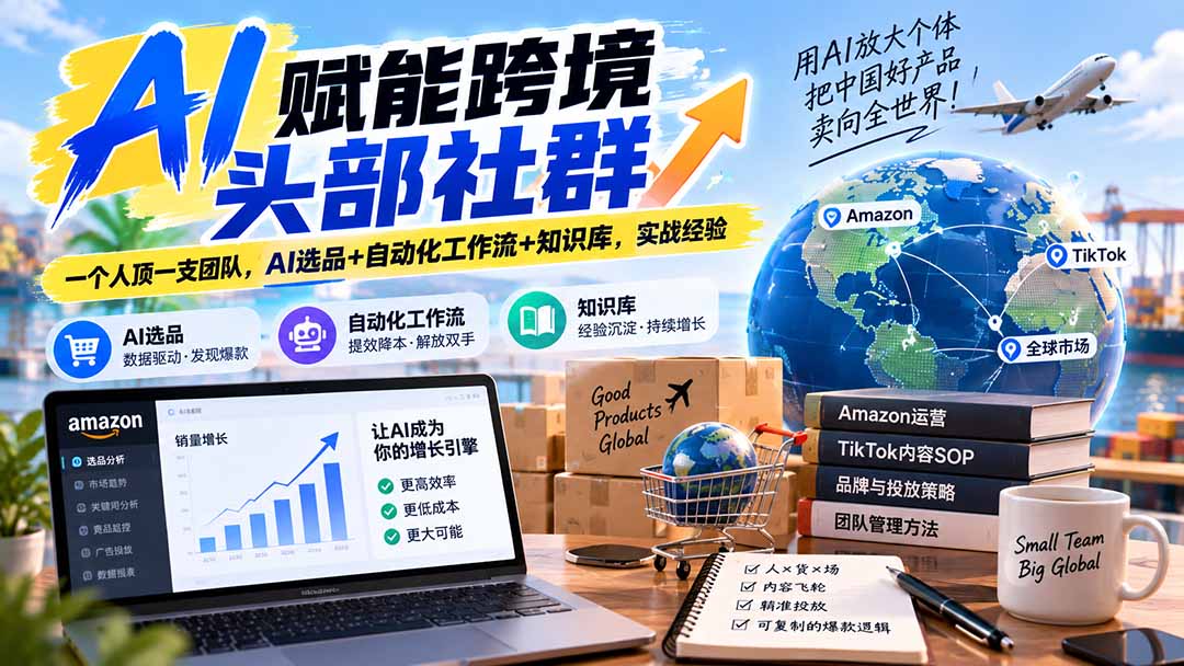 AI赋能跨境头部社群-更新9月:一个人顶一支团队,AI选品+自动化工作流+知识库,实战经验-宣源知识学堂