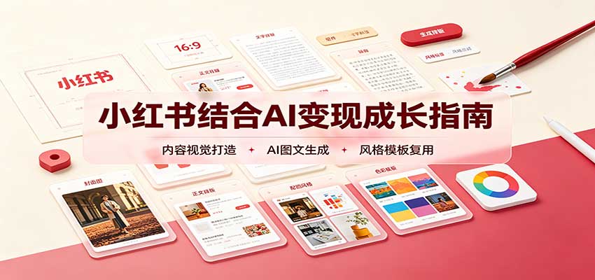小红书结合AI变现成长指南:账号精准定位,内容视觉打造,搭建可复制流量获客体系-宣源知识学堂