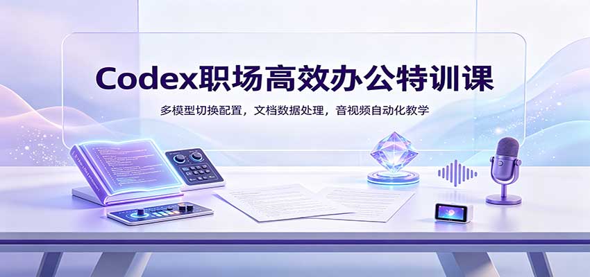 Codex职场高效办公特训课:多模型切换配置,文档数据处理,音视频自动化教学-宣源知识学堂