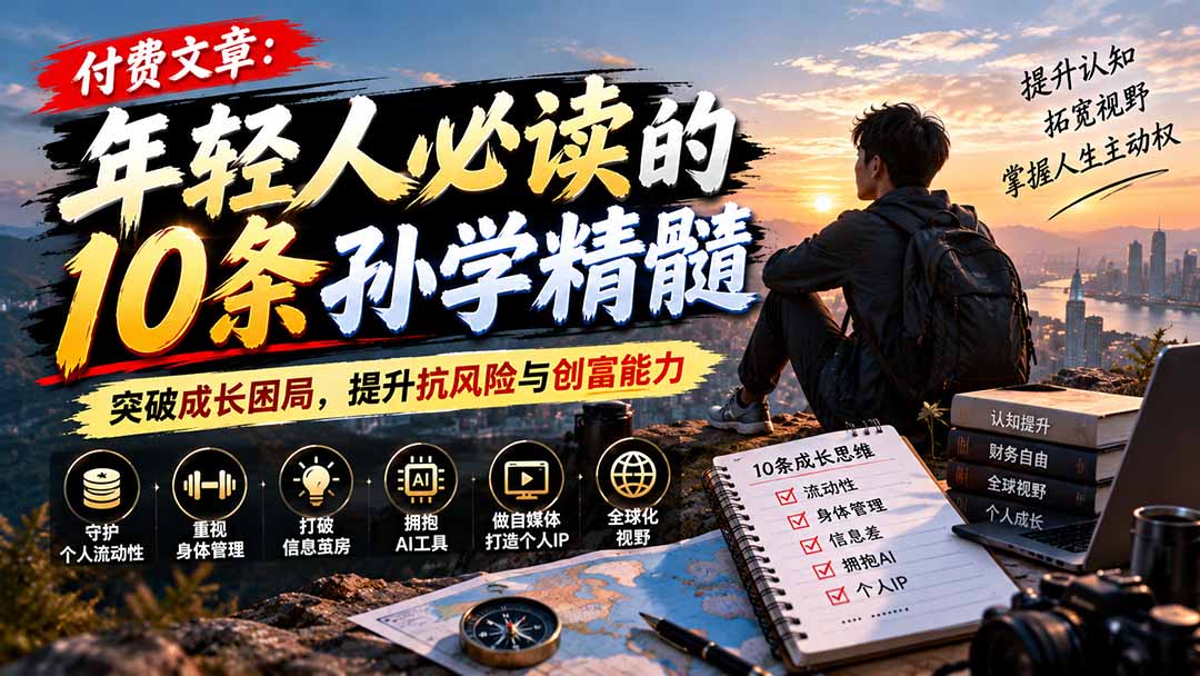 付费文章：年轻人必读的10条孙学精髓，突破成长困局，提升抗风险与创富能力-宣源知识学堂