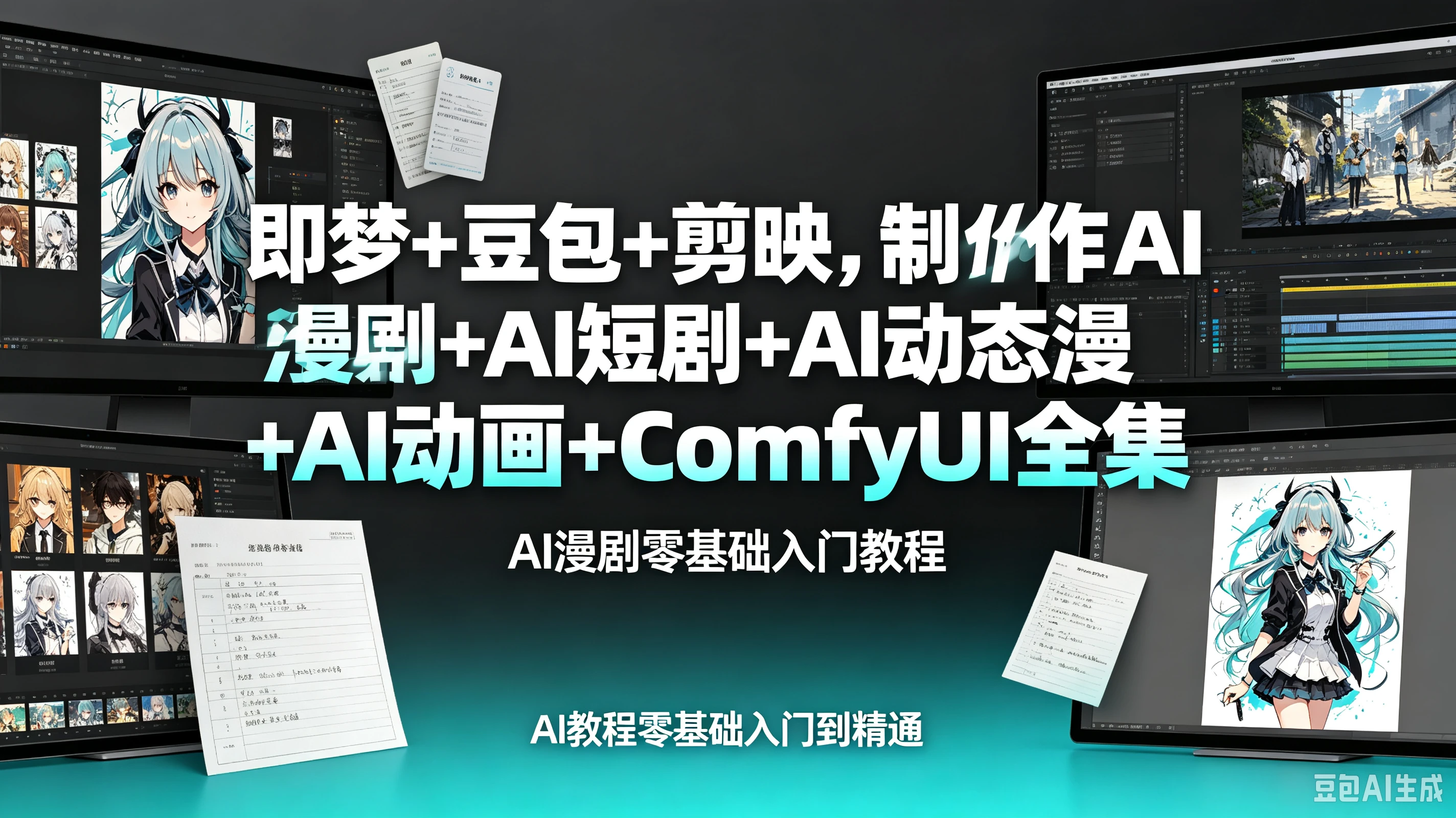 【精】即梦+豆包+剪映,制作AI漫剧+AI短剧+AI动态漫+AI动画+ComfyUI全集AI漫剧零基础入门教程,AI教程零基础入门到精通 【精】即梦+豆包+剪映,制作AI漫剧+AI短剧+AI动态漫+AI动画+ComfyUI全集AI漫剧零基础入门教程,AI教程零基础入门到精通